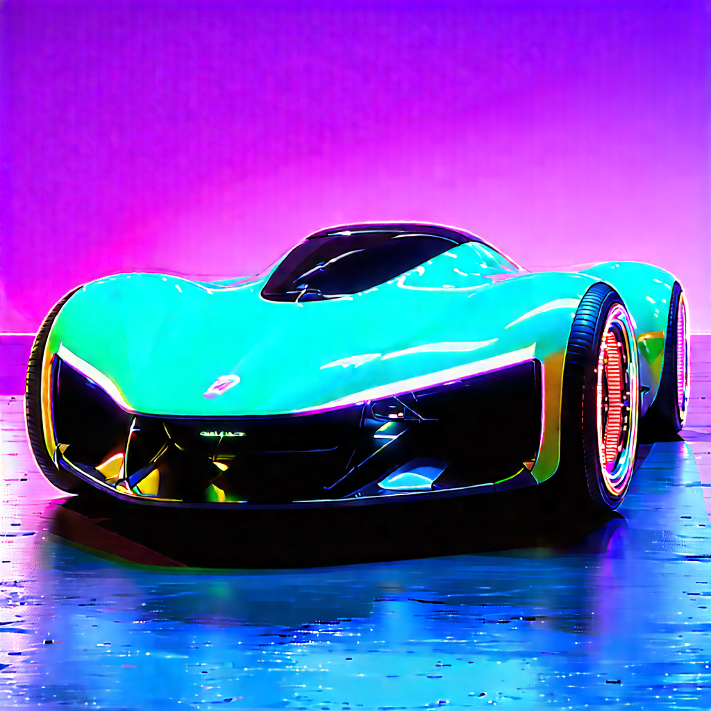 Innovative Electric Vehicle (design:1.18) With Futuristic Green
