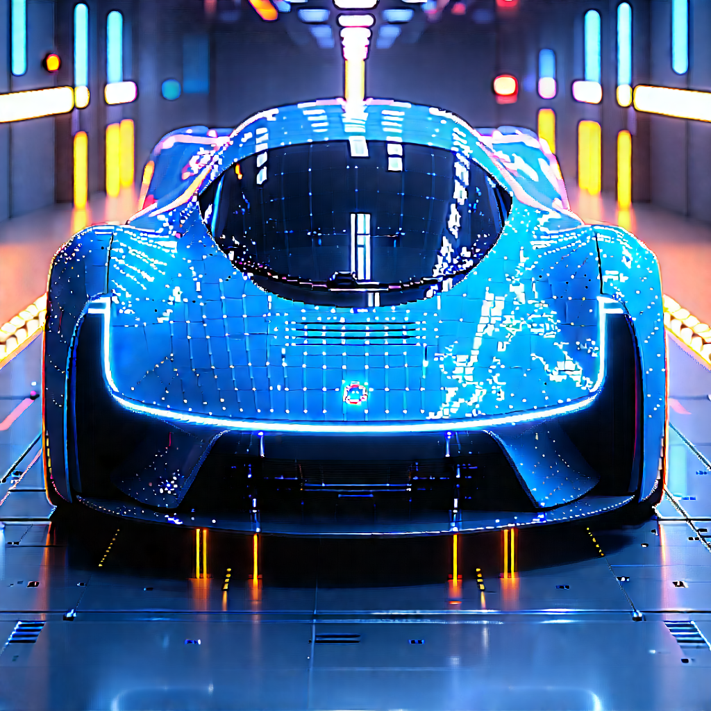 Innovative Electric Vehicle Design With Blue Sports