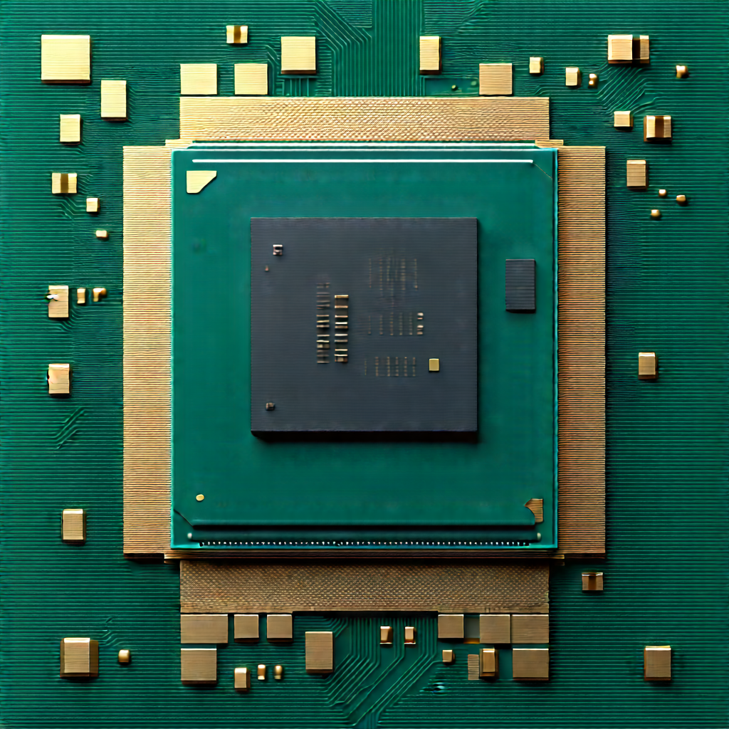 Close-up Of Microprocessor With Computer Chip