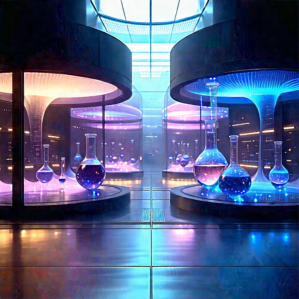 (futuristic:1.15) Research Laboratory With Image, There
