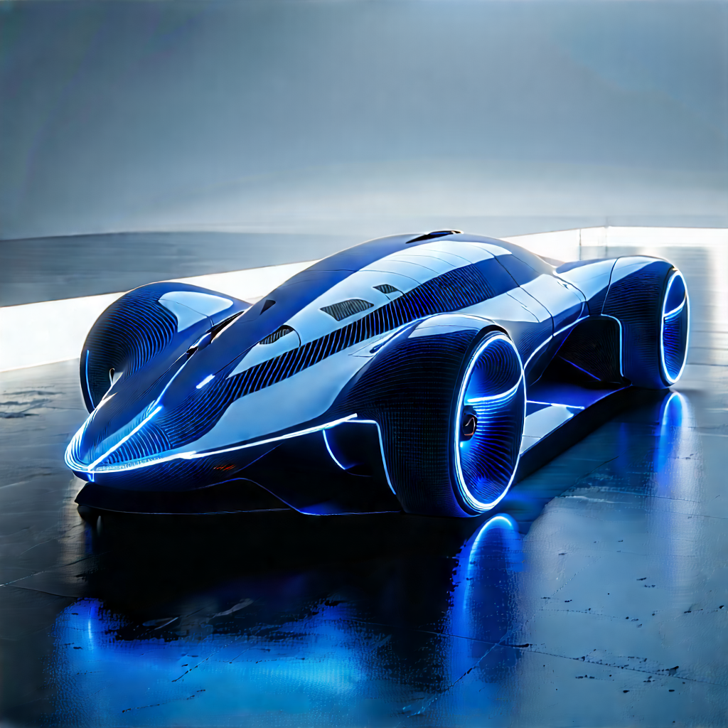 Innovative Electric Vehicle Design With Futuristic Blue