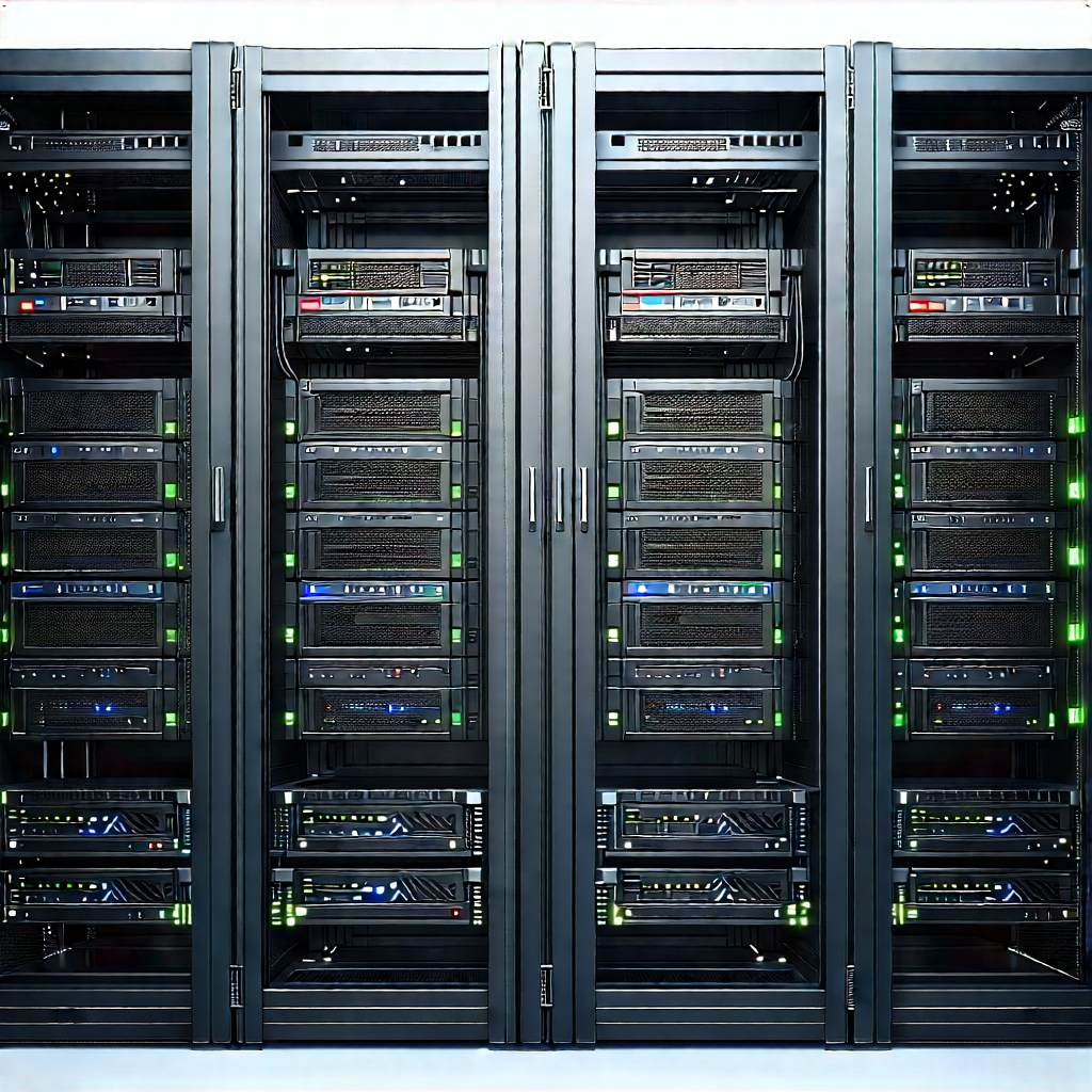 Server rack with data streams