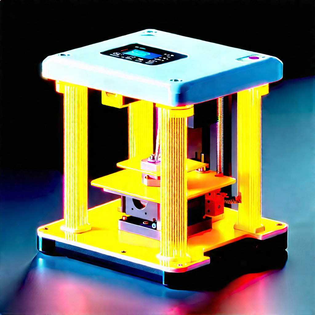 3d printer with neon accents