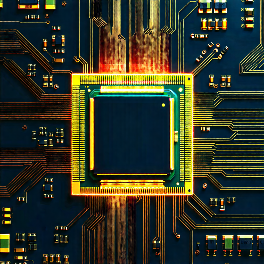 Close-up of microprocessor