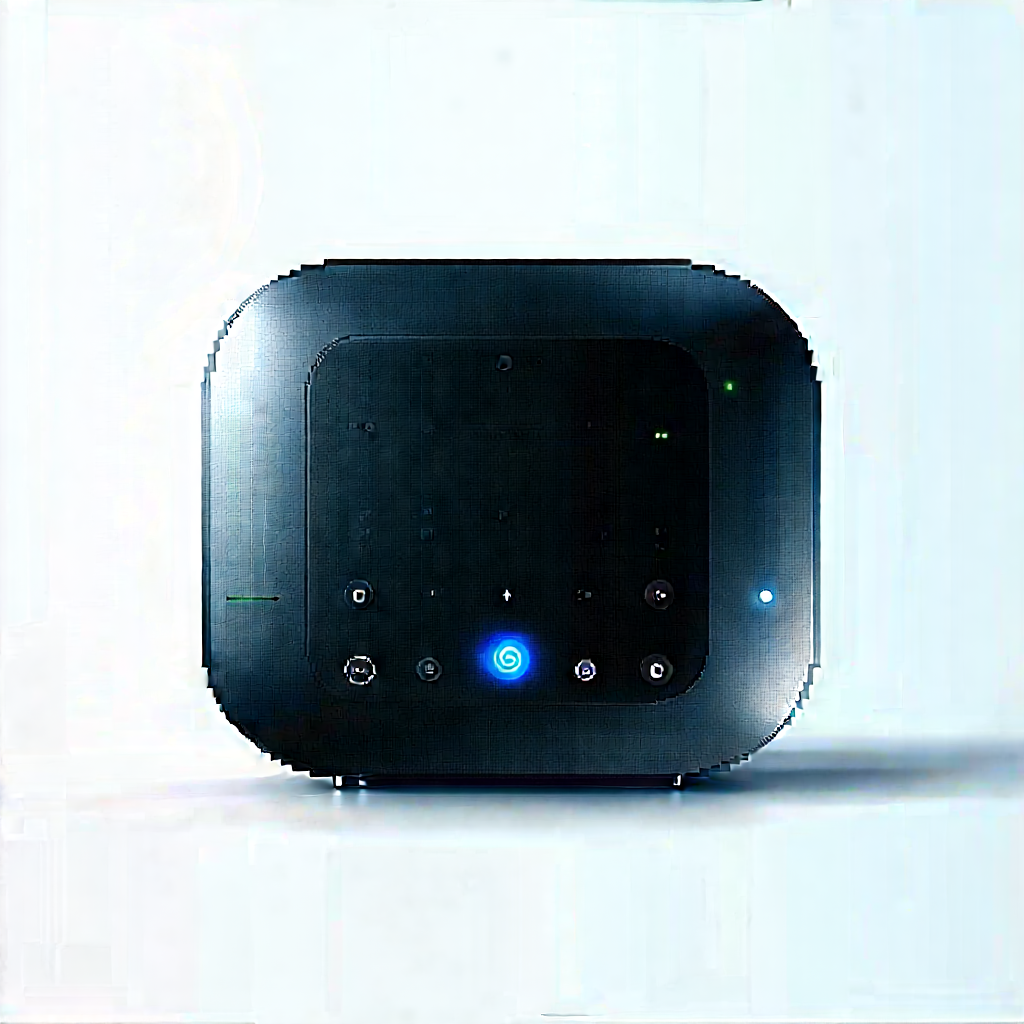 Smart Home Device With User Interface With Black Blue