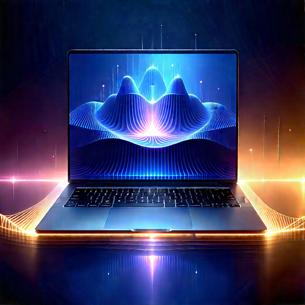 Laptop with data visualization