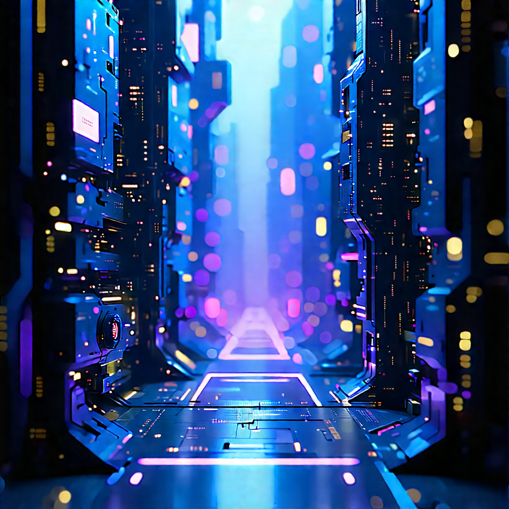 Futuristic Innovation Hub With Image, There