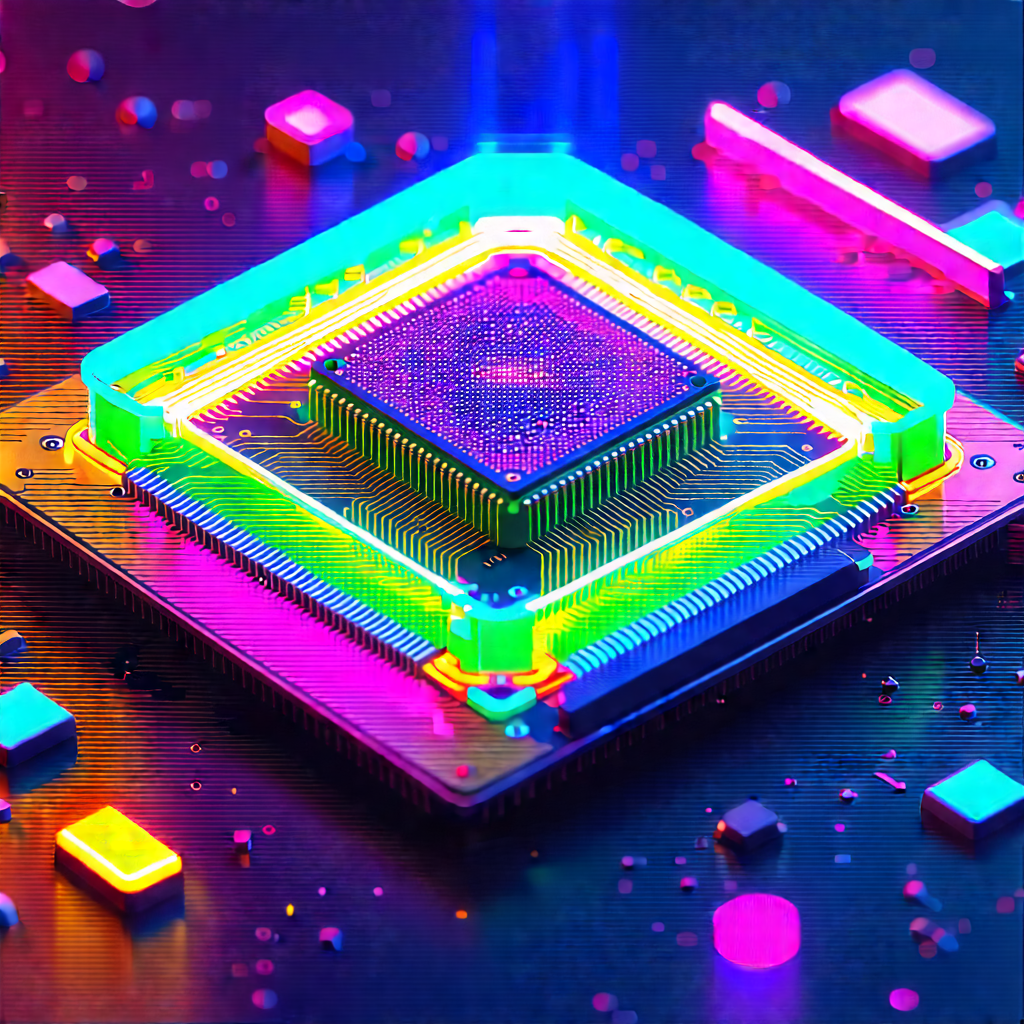 Microchip with neon accents