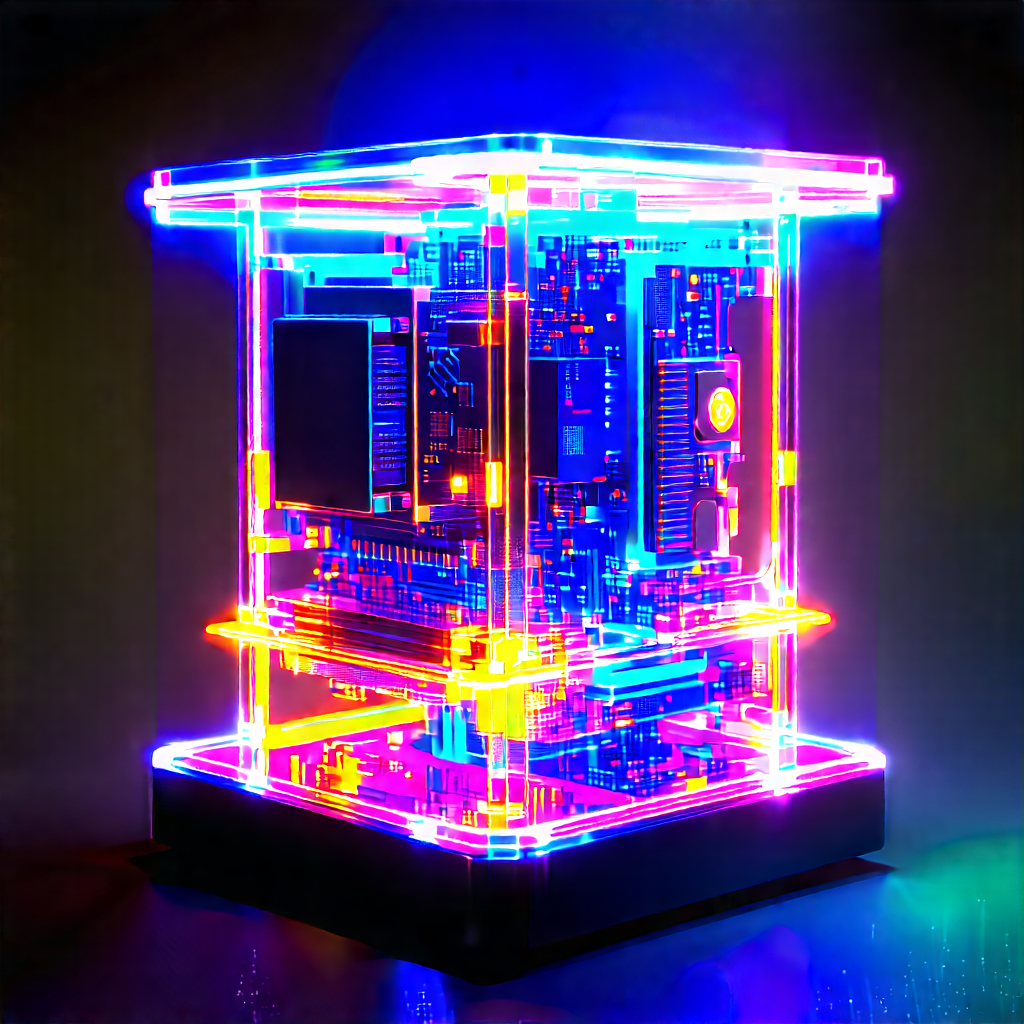 Quantum computer with neon accents