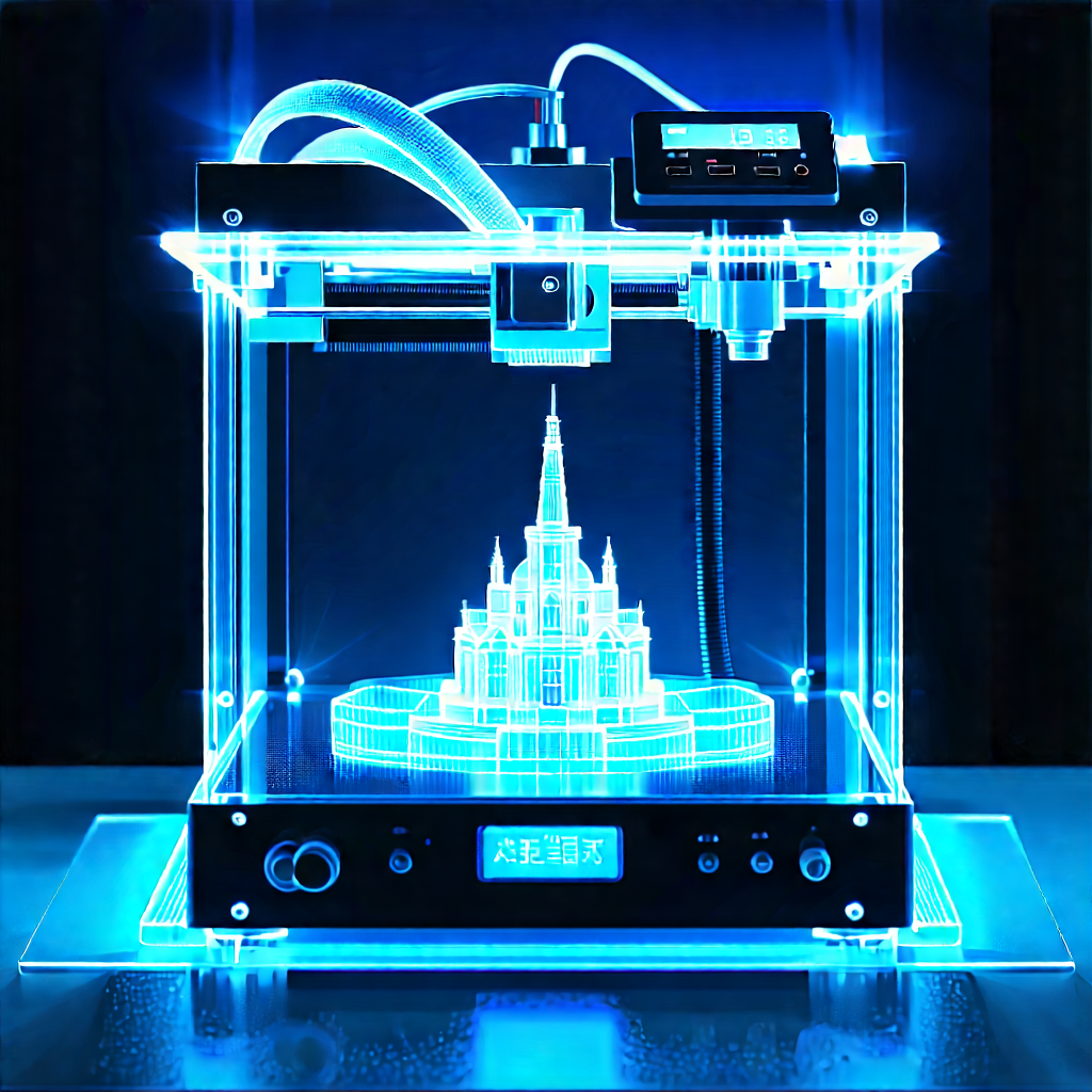 3d Printer With Holographic Projection With Printer Shown