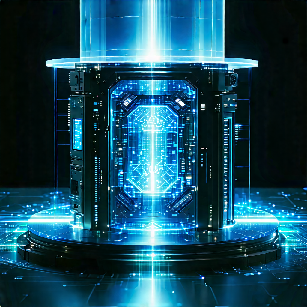 Quantum Computer With Laser Scanning With Image, There