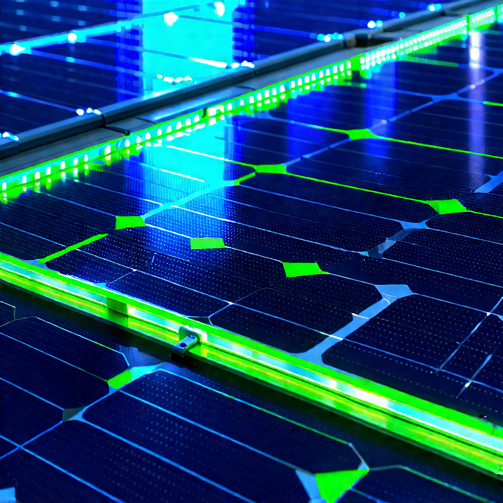 Solar panel with neon accents