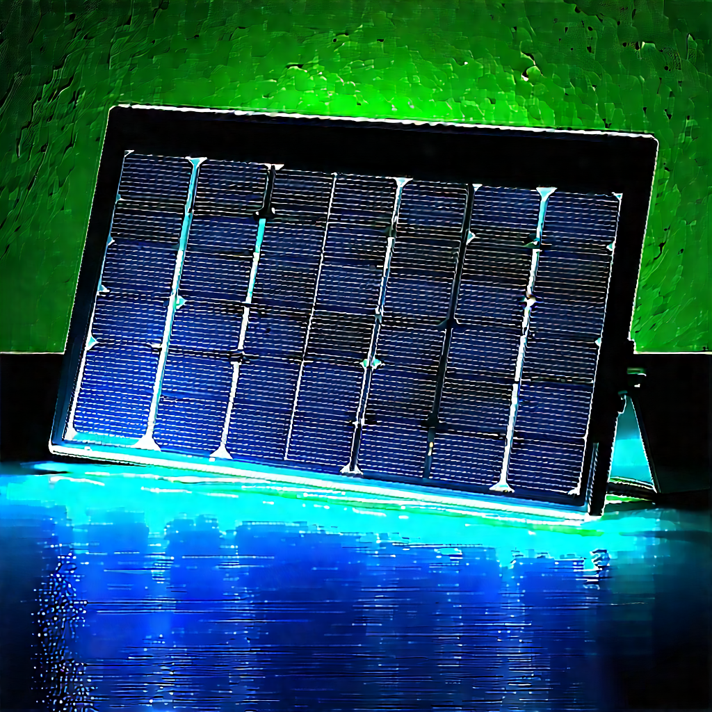 Solar Panel With Neon Accents With Solar Panel