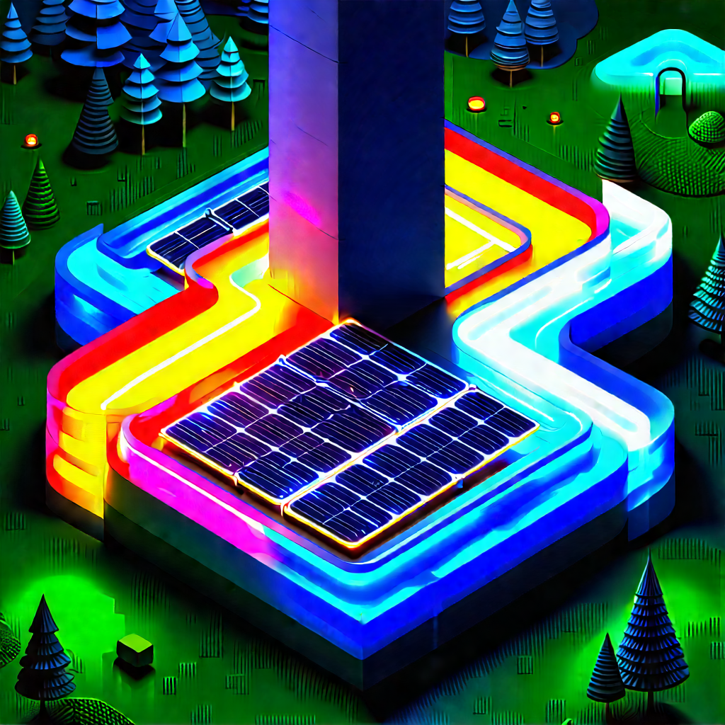 Solar panel with neon accents