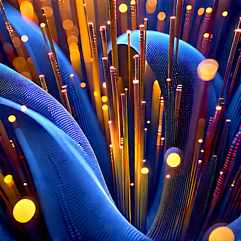 Close-up Of Fiber Optic Cables With Image, There