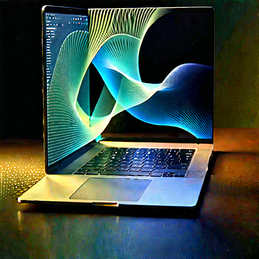 Laptop With Data Visualization With Laptop Computer