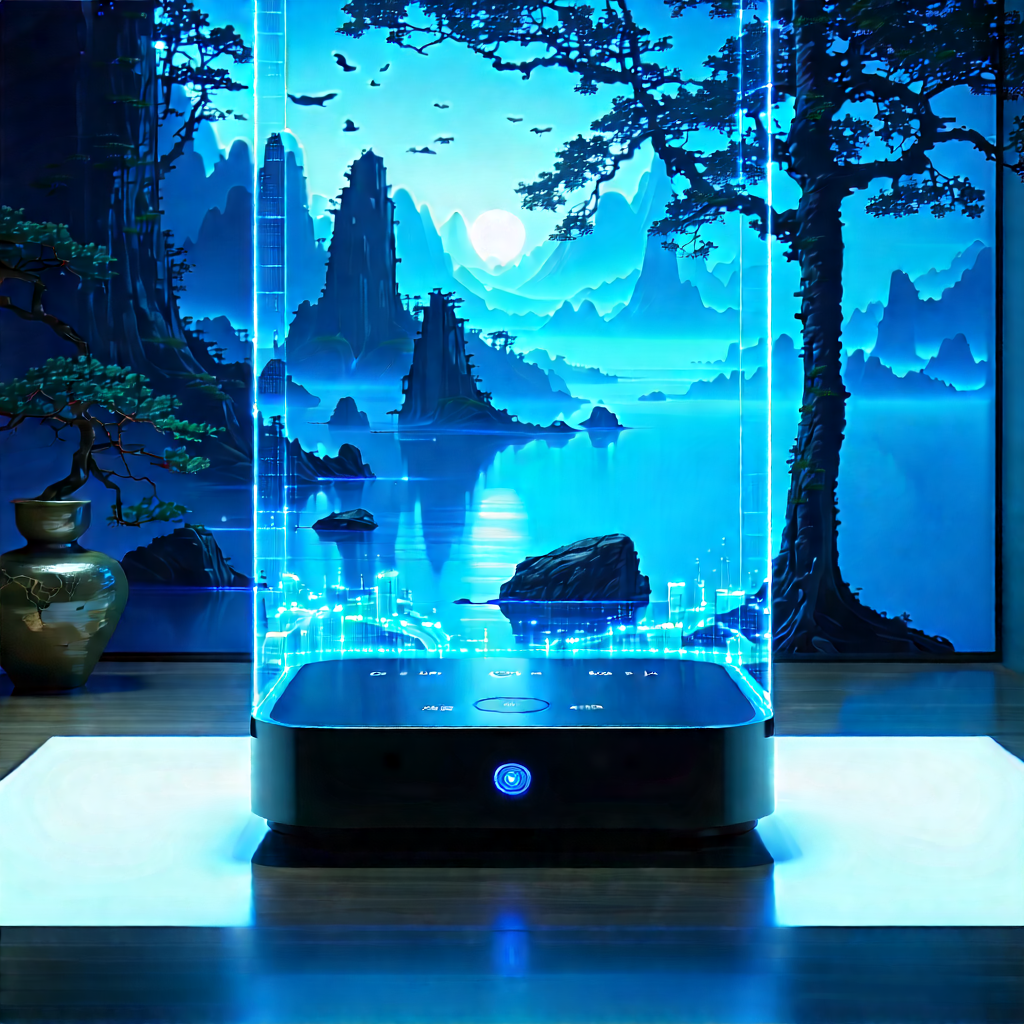 Smart Home Device With Holographic Display With Large, Illuminated