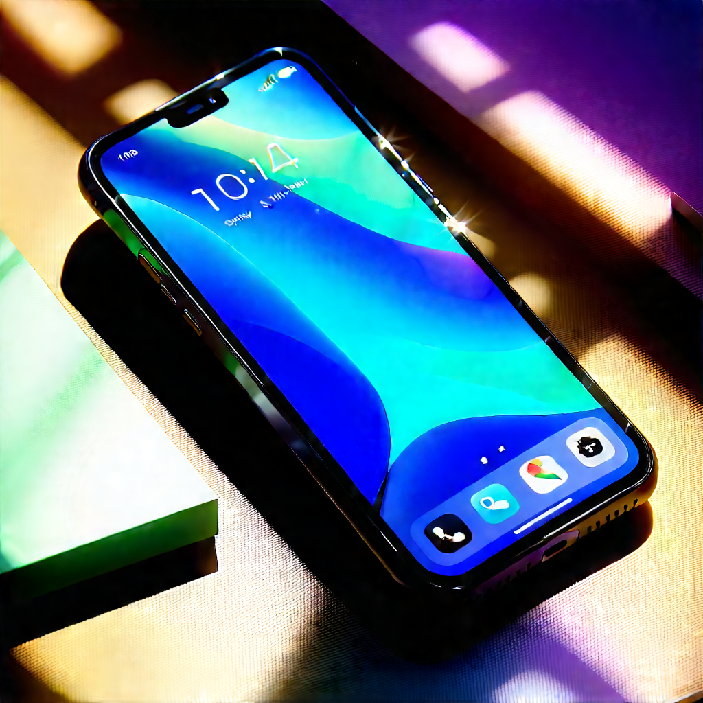 Smartphone With Digital Artwork With Smartphone Blue
