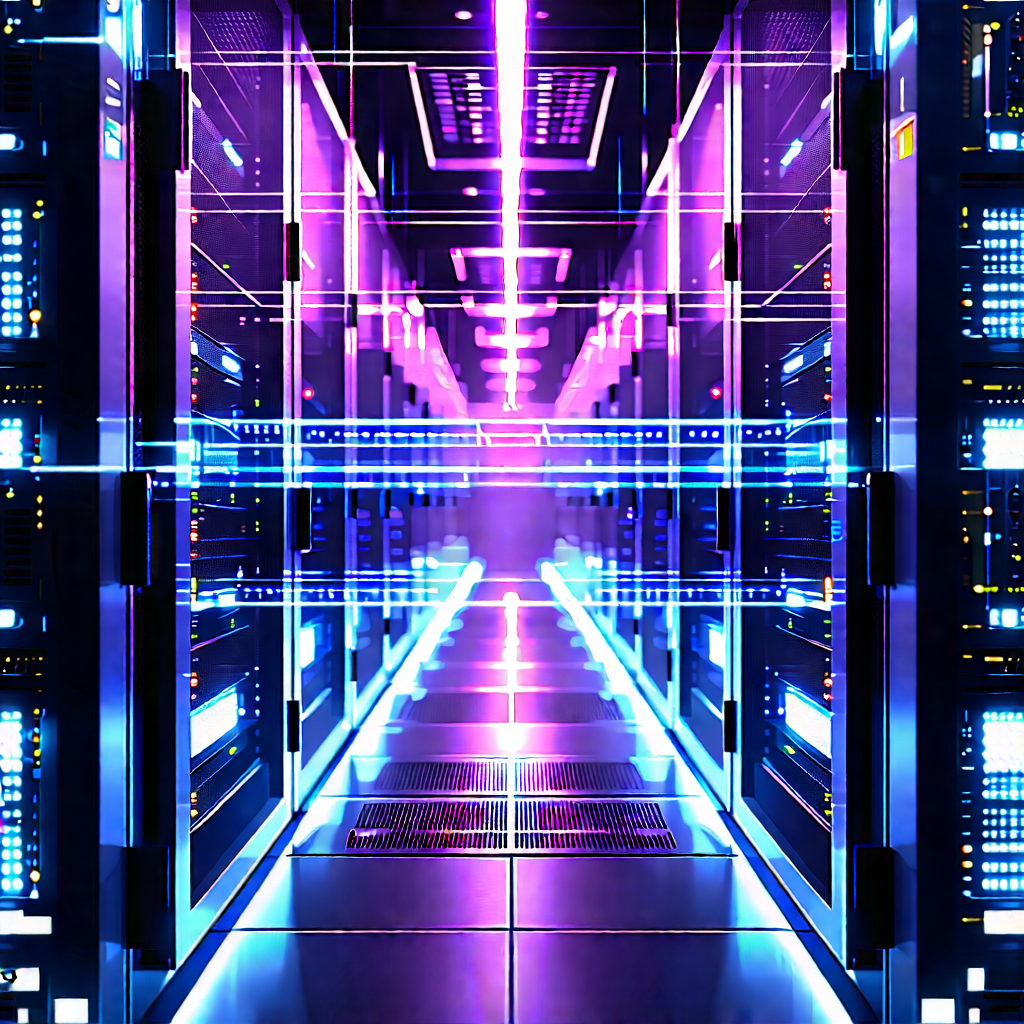 Server Rack With Laser Scanning With Image, There