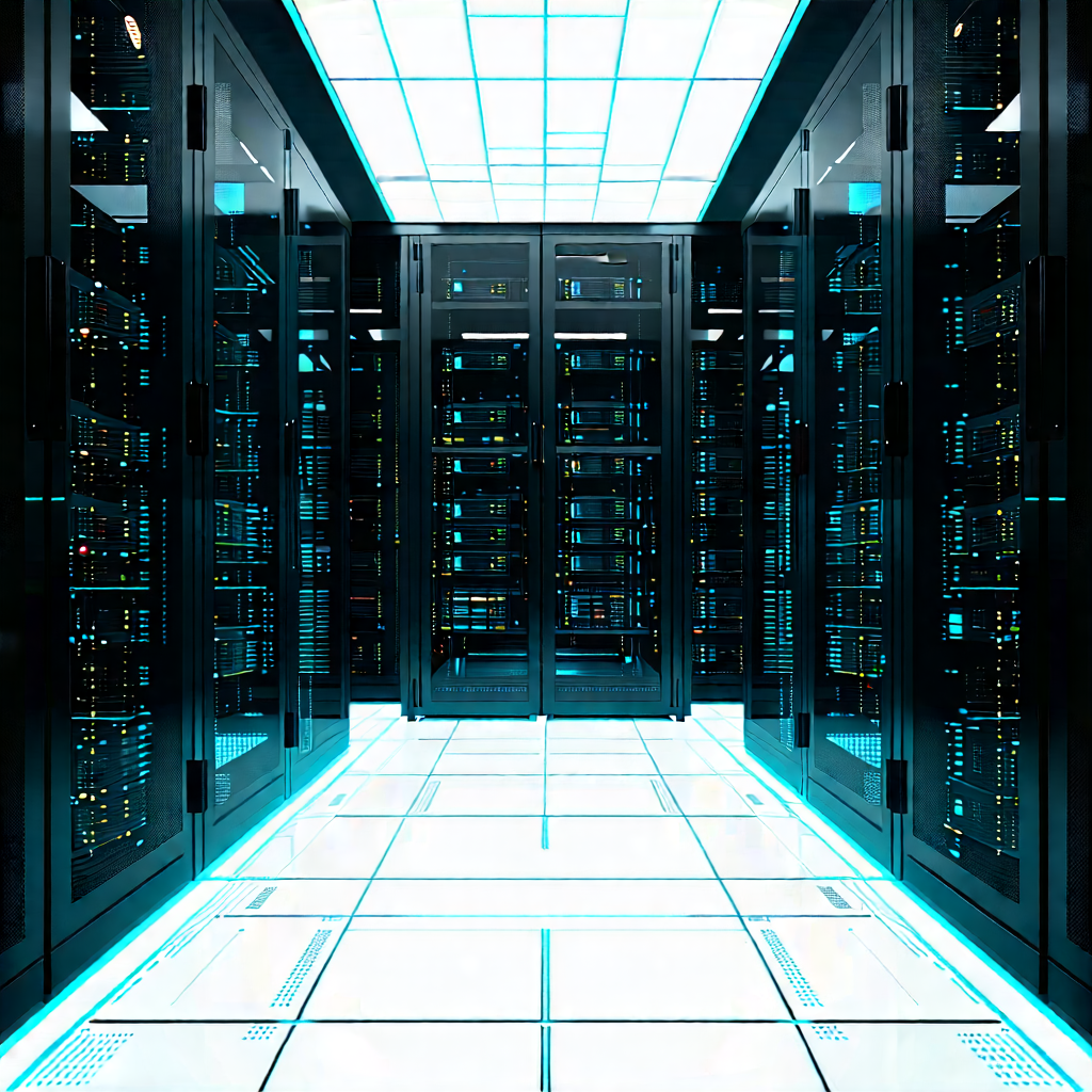 (futuristic:1.2) server room