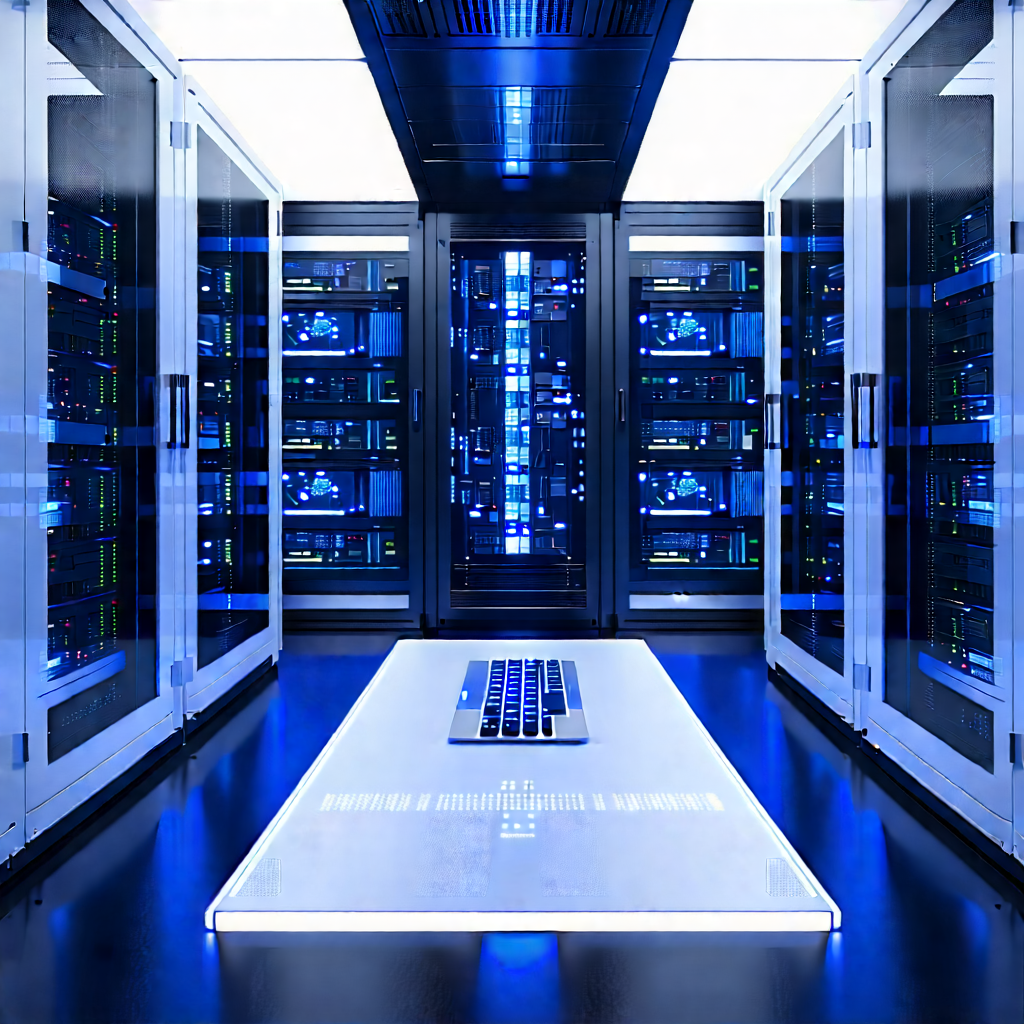 Futuristic Server Room With Image