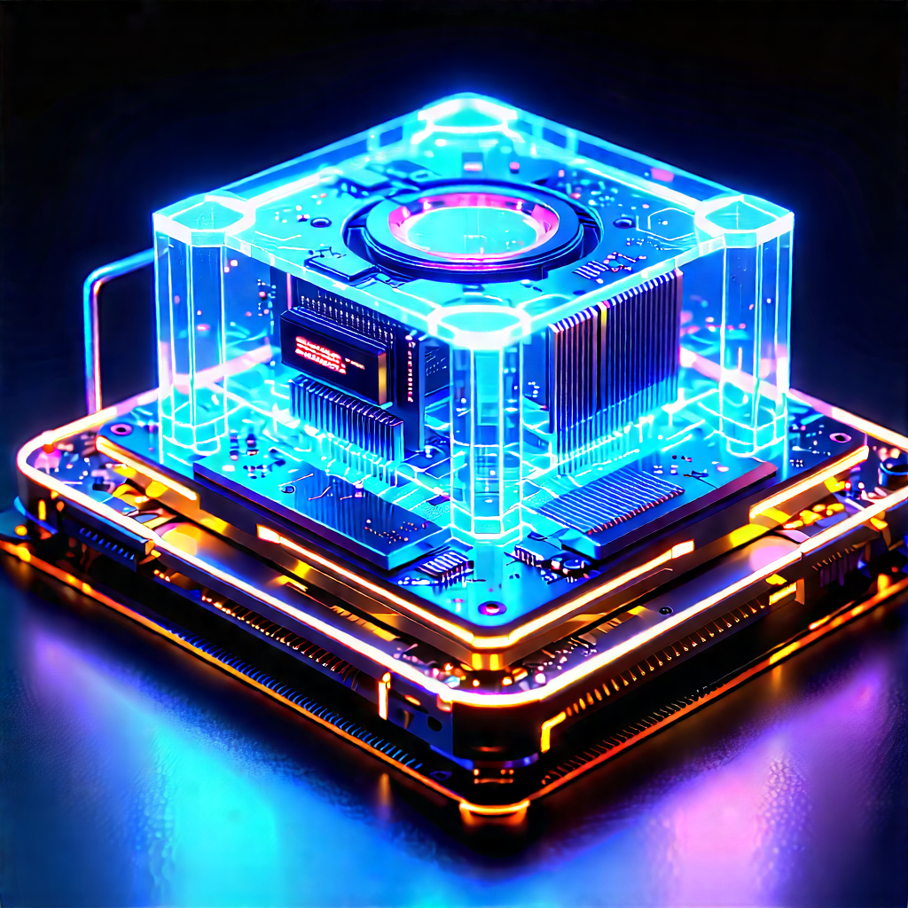 Quantum computer with neon accents