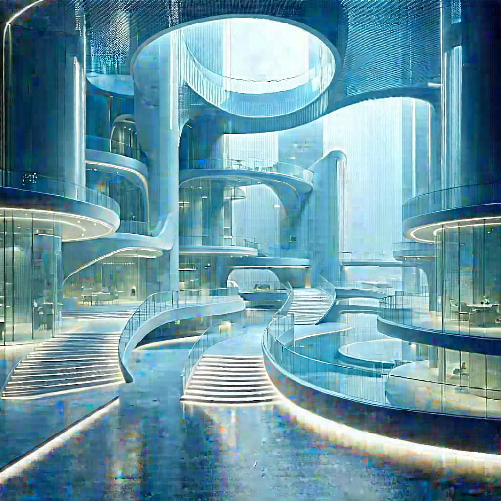 Futuristic Innovation Hub With Image, There