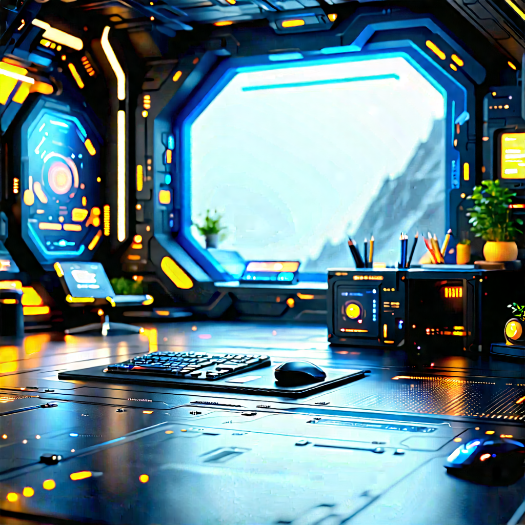 Futuristic tech startup office