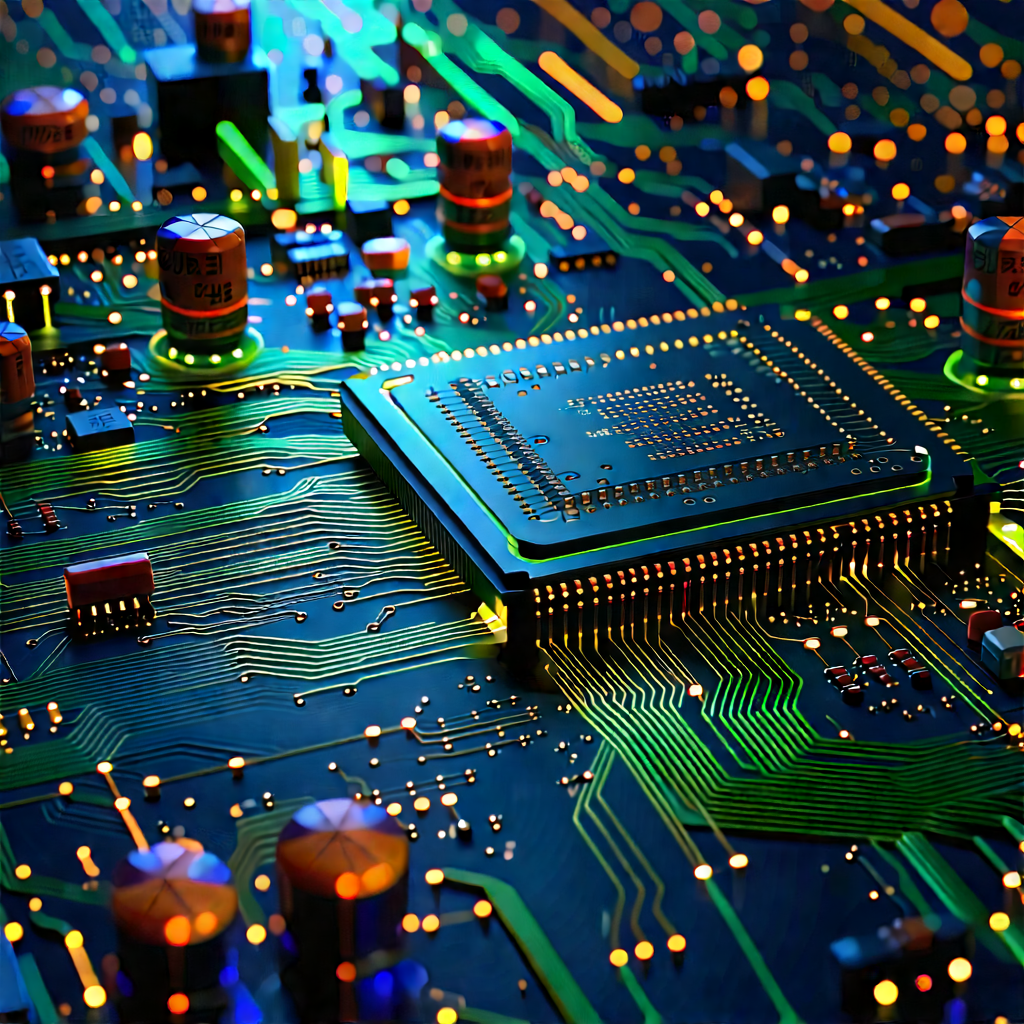 Close-up of electronic circuit