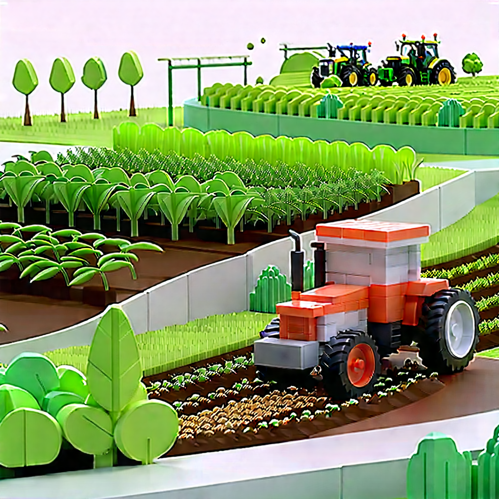 Agricultural Technology In Tech Office With Farm Scene