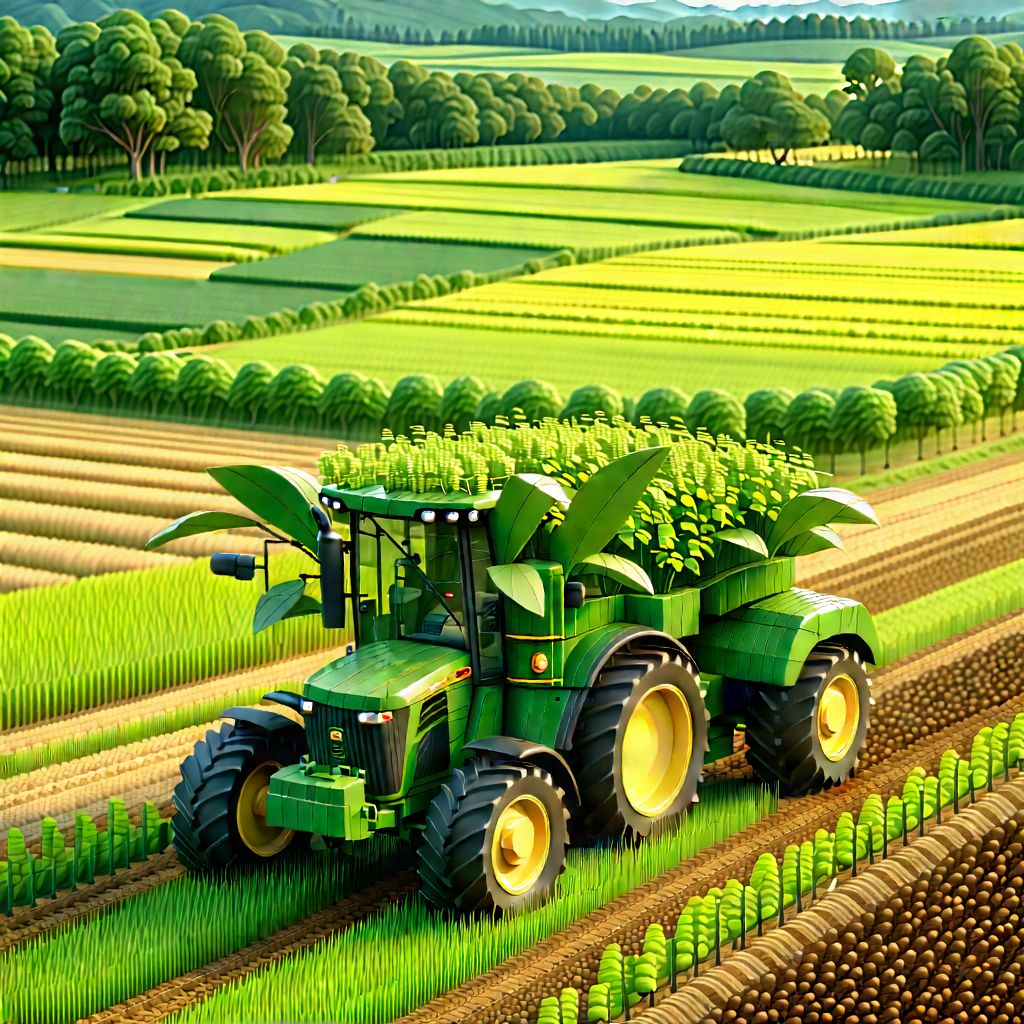 Agricultural Technology In Design Studio With Large Green