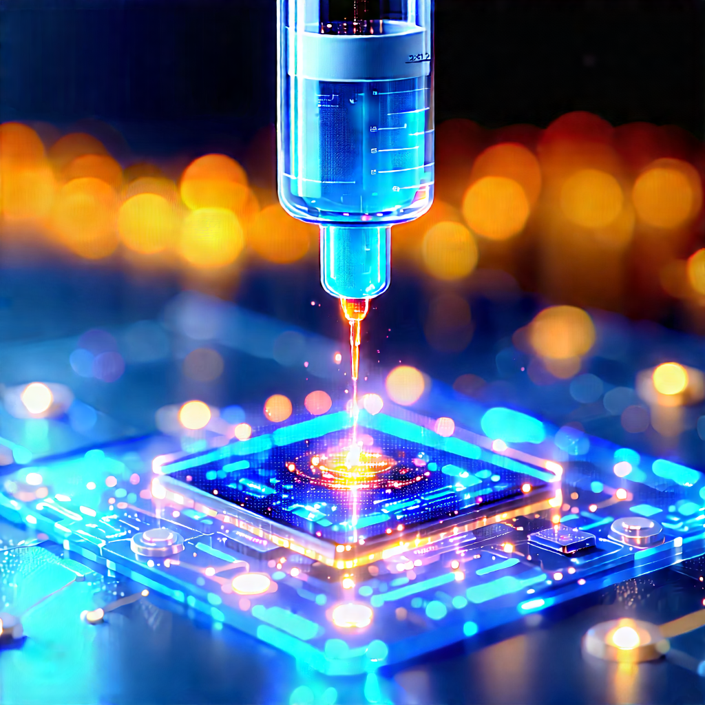 Healthcare Technology In Research Center With Blue Liquid,