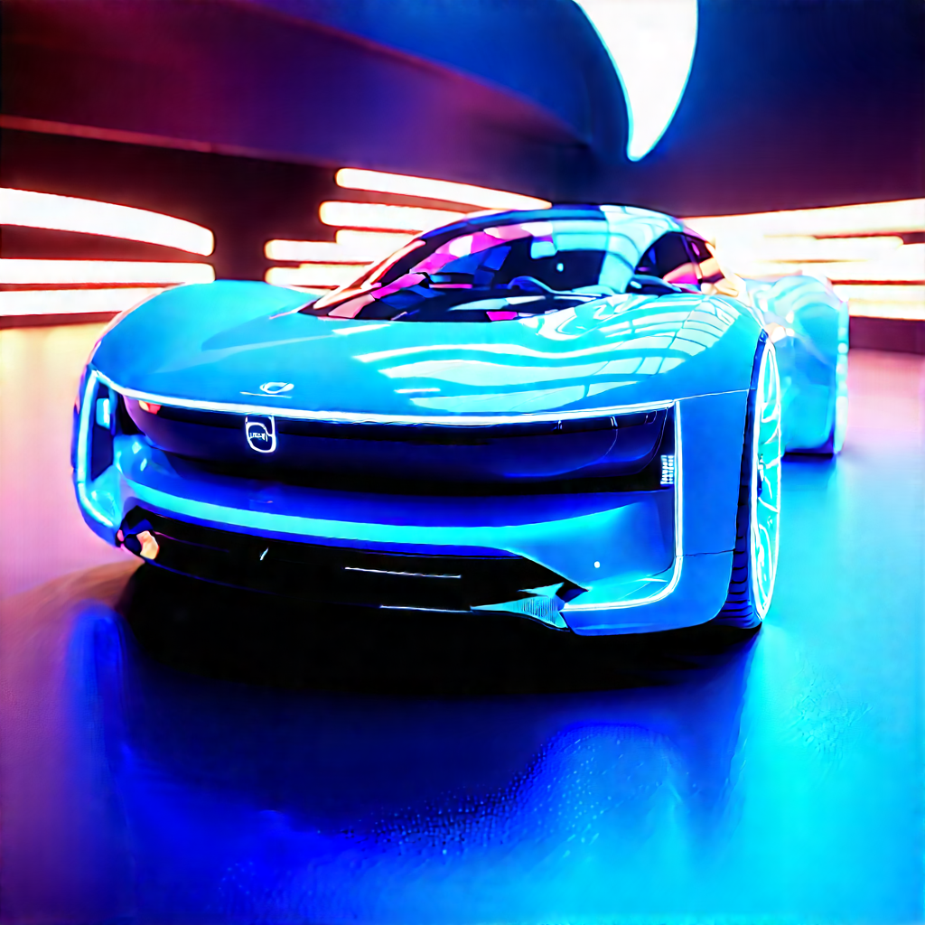 Innovative Electric Vehicle Design With Blue Sports
