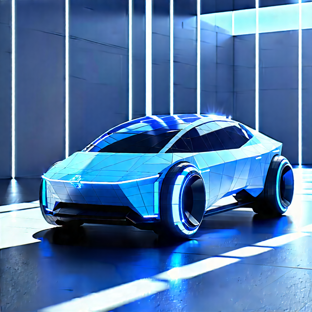 Innovative Electric Vehicle Design With Futuristic Blue
