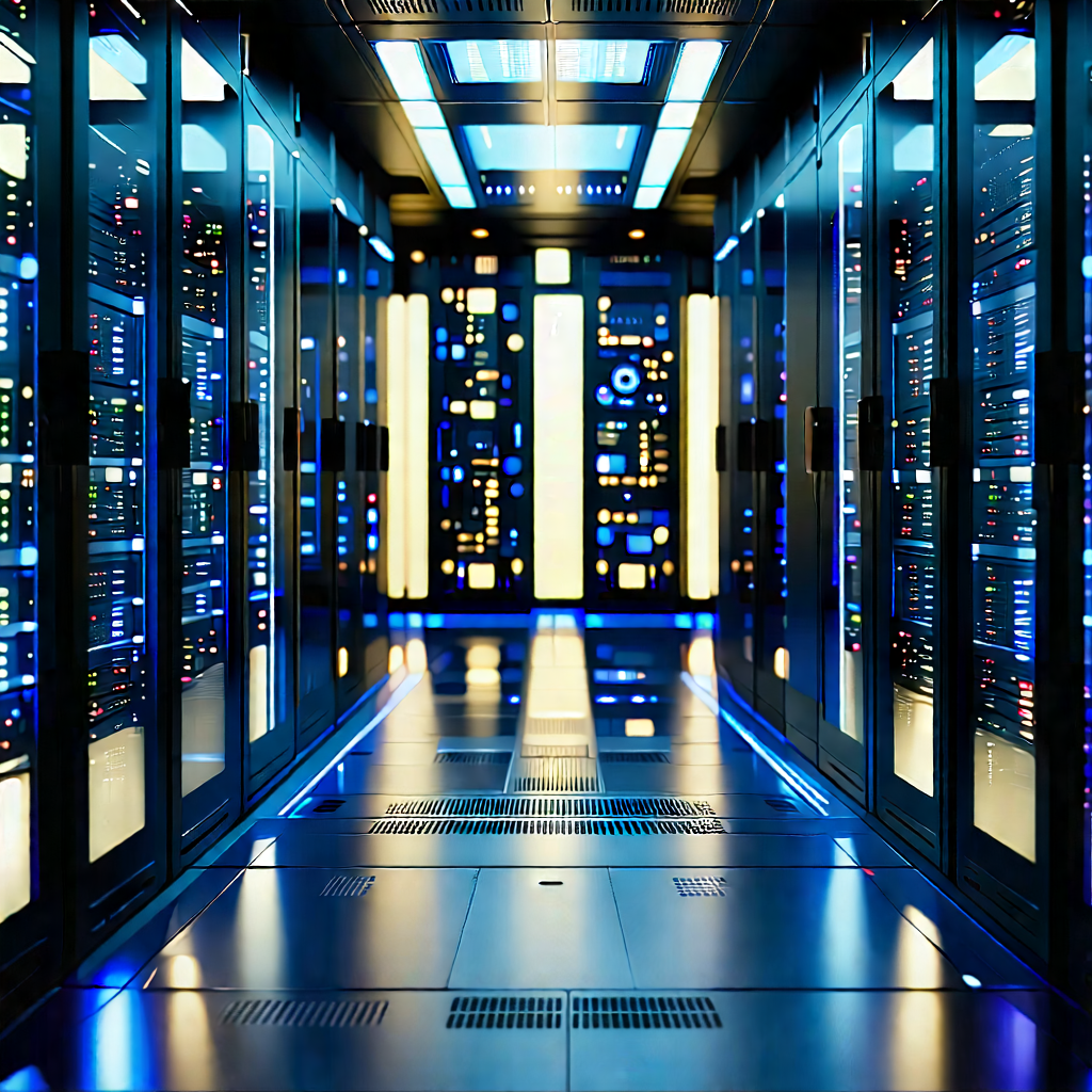 Futuristic Server Room With Image, There