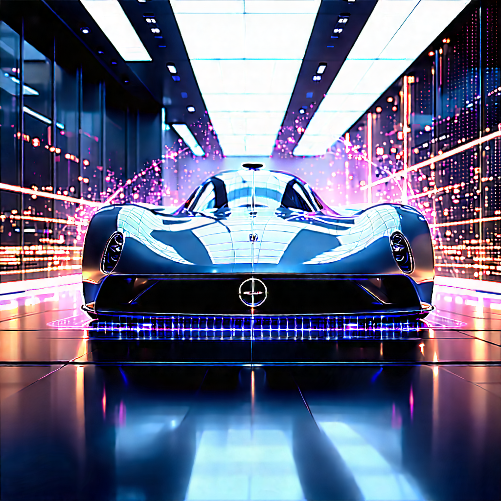 Automotive Technology In Research Center With Sleek, Futuristic