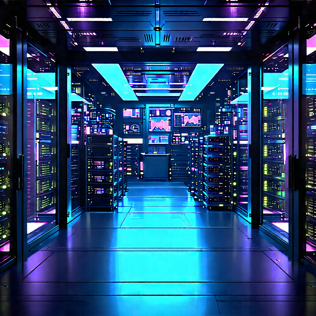 Futuristic Server Room With Image, There