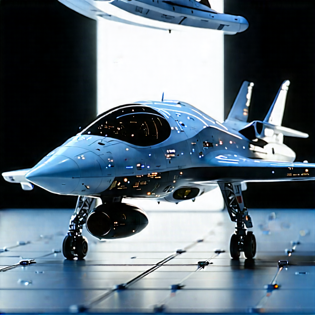Aerospace Technology In Research Center With White Fighter
