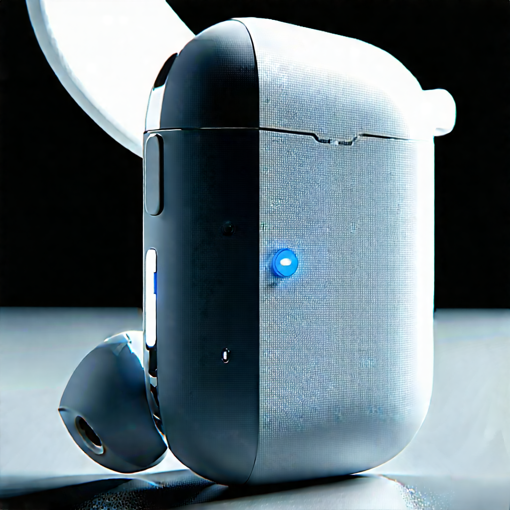 Wireless Earbuds With Data Visualization With Small Electronic