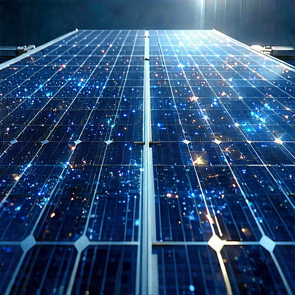 Solar Panel With Digital Particles With Solar Panel