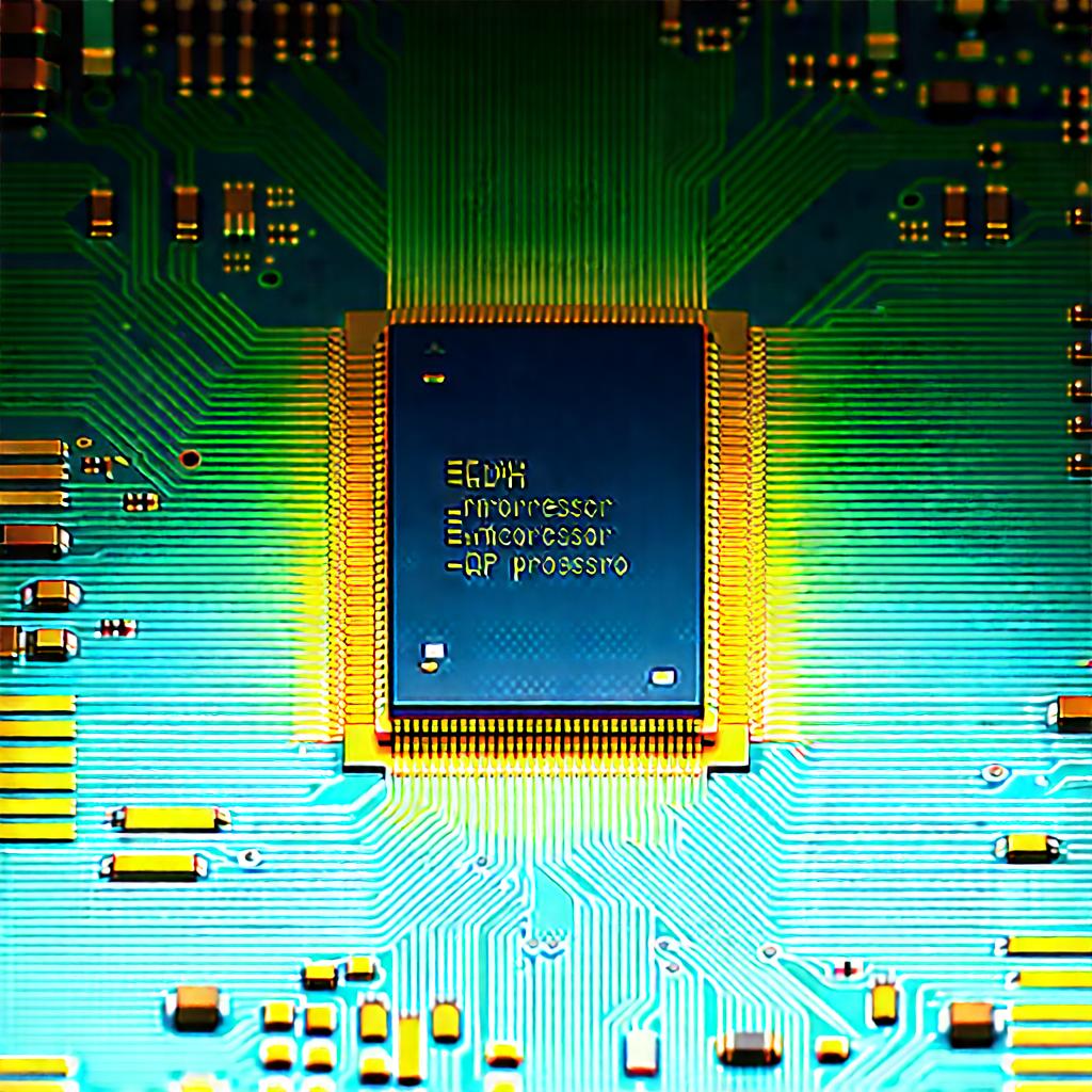 Close-up of microprocessor