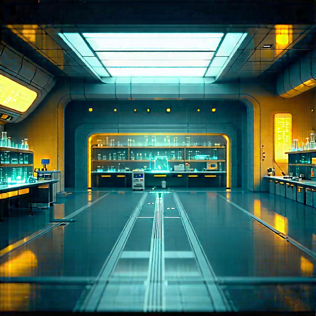 (futuristic:1.31) Research Laboratory With Image, There