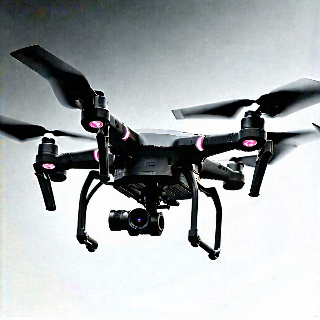 Drone With Streaming Content With Black Drone