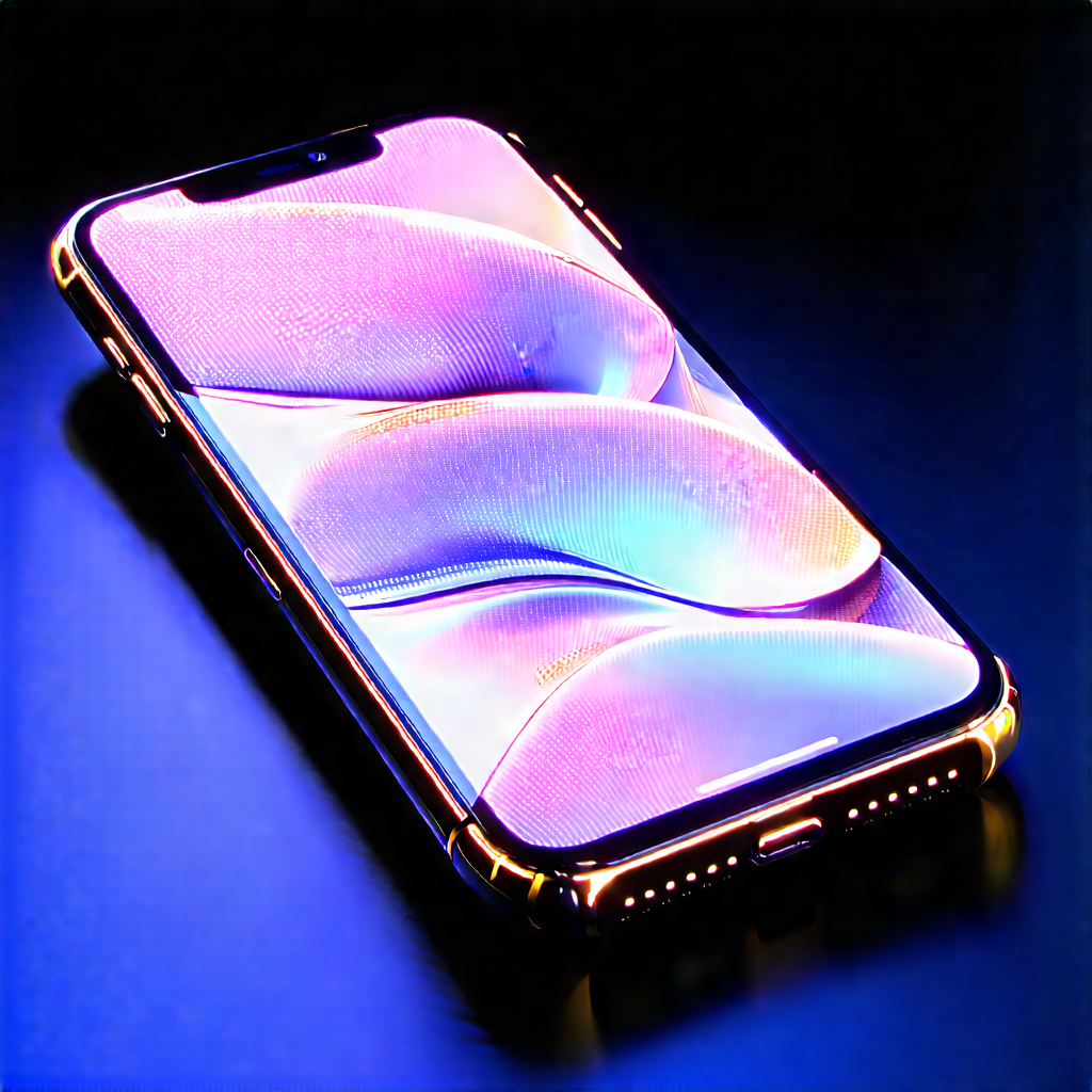 Smartphone With Glowing Screen With Cell Phone