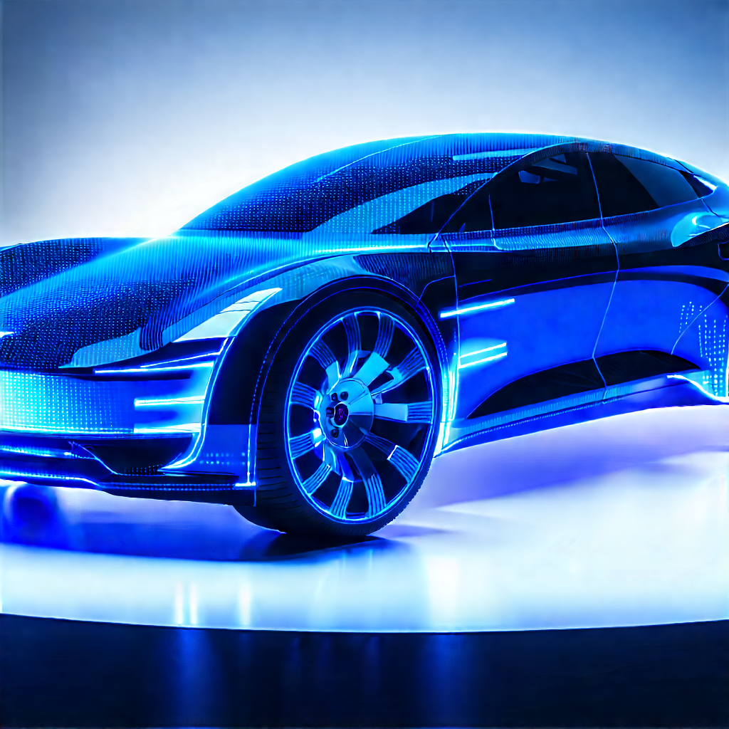Innovative Electric Vehicle Design With Futuristic Blue