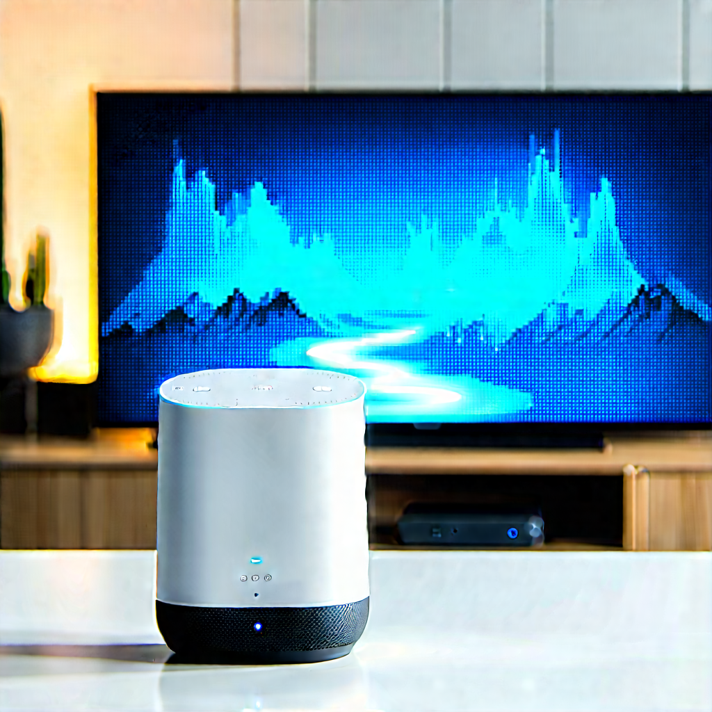 Smart Home (device:1.34) With Streaming Content With White Speaker