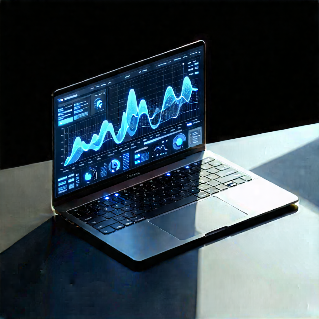 Laptop with data visualization