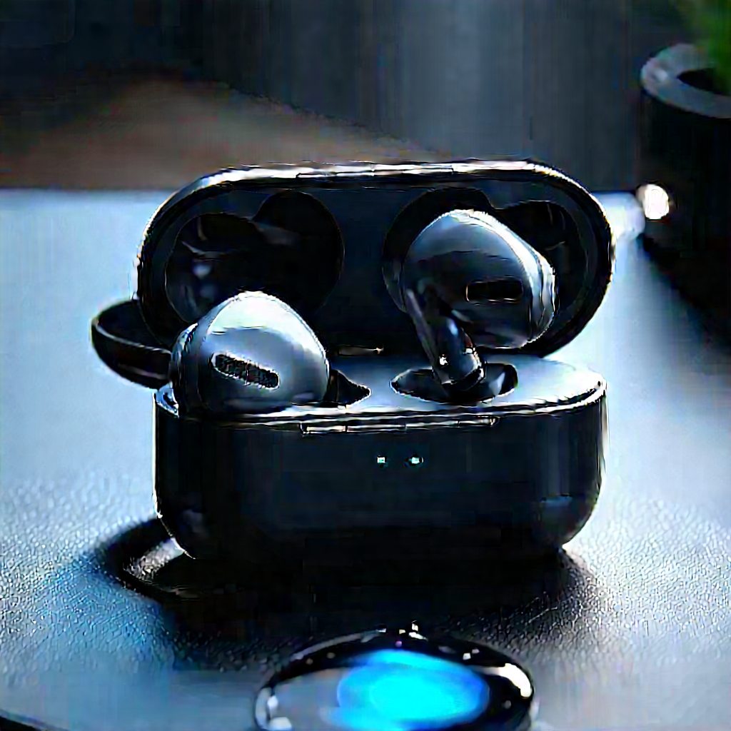 Wireless earbuds with glowing screen