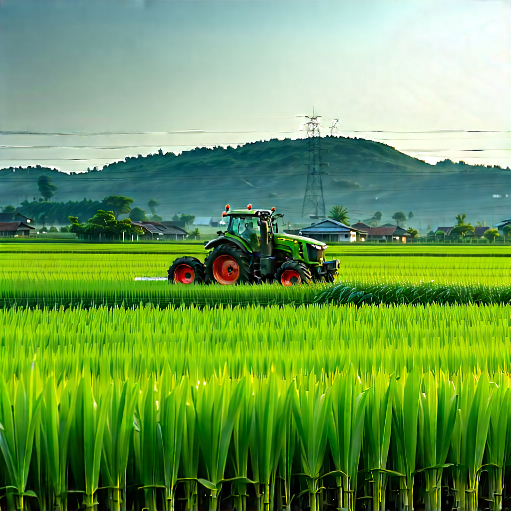Agricultural Technology In Design Studio With Large Green