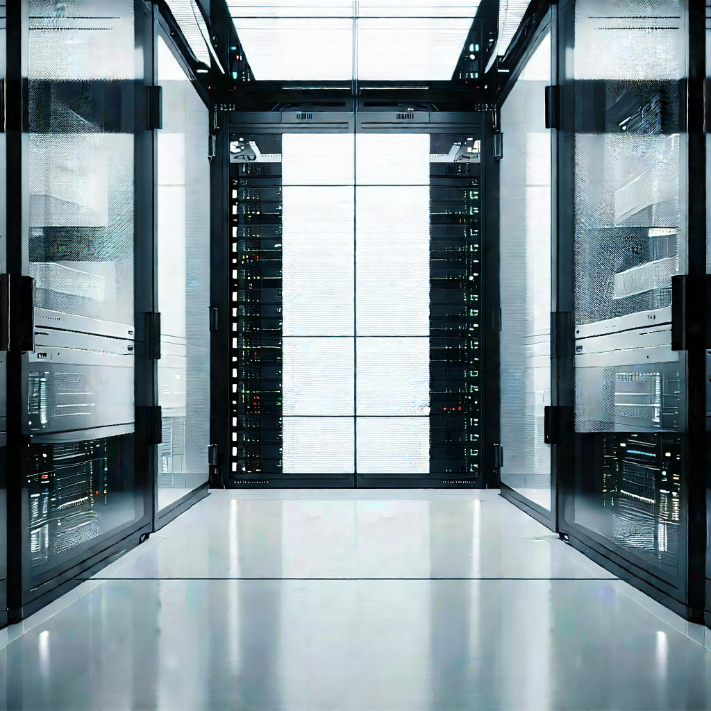 Futuristic Server Room With Large Room